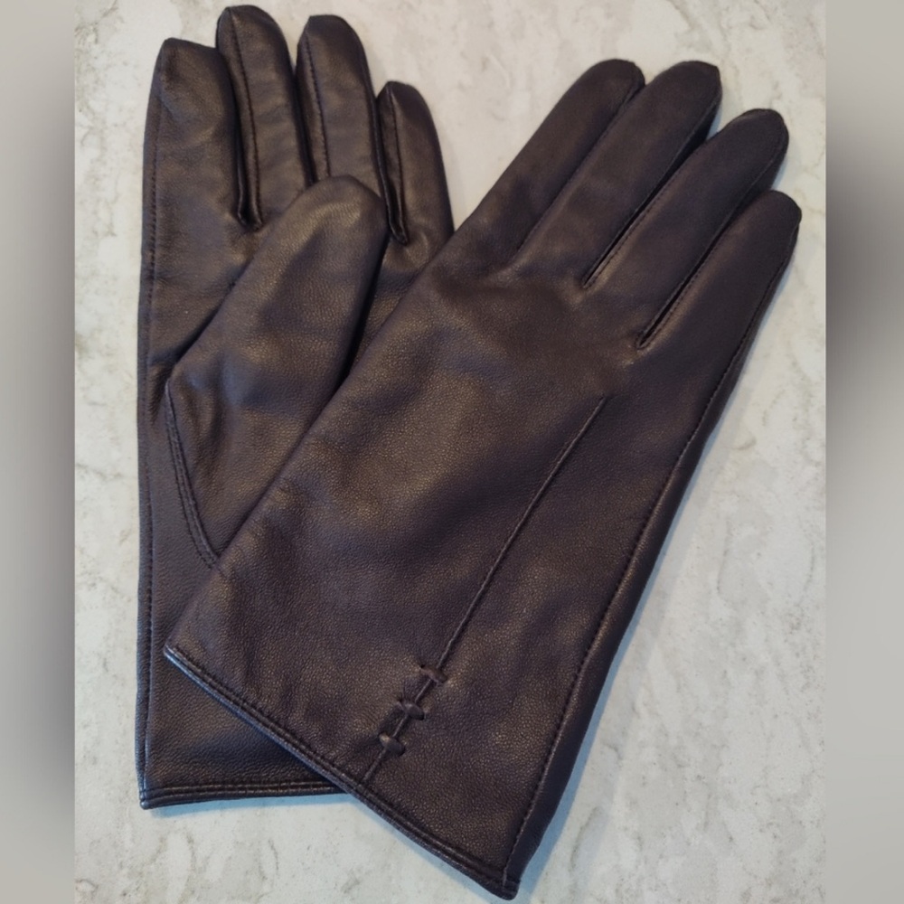Genuine Butter Soft Chocolate Brown Leather Gloves Women’s M/L NWT